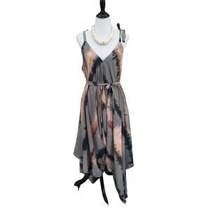 The Pō`alima Romper Cerulean Blue Gray/Pink/Charcoal Tropical Boho Wide Leg